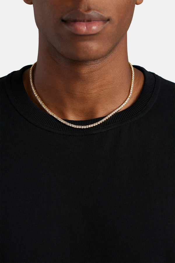 3mm Tennis Chain - Gold