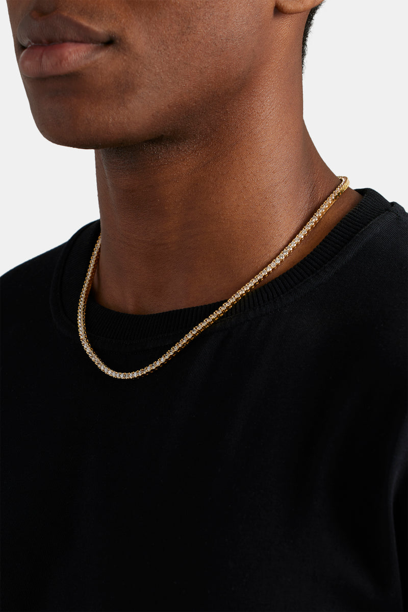 3mm Tennis Chain - Gold