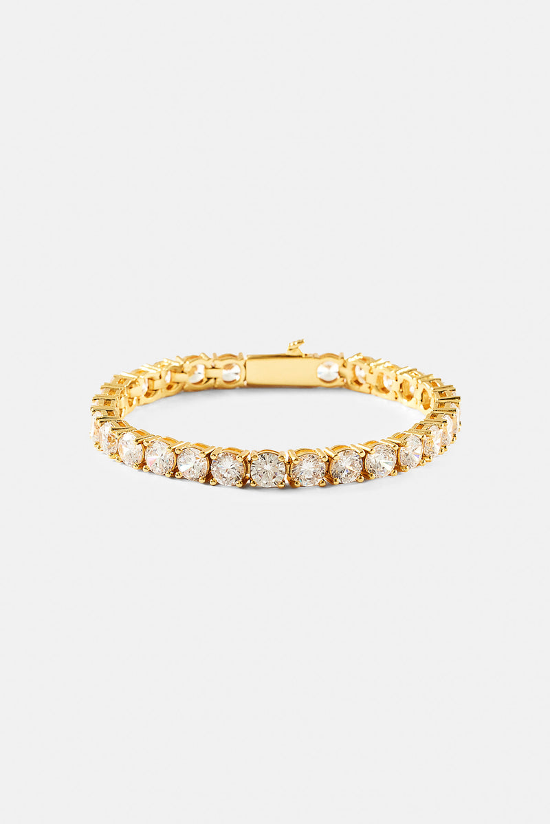 Womens 5mm Tennis Bracelet - Gold
