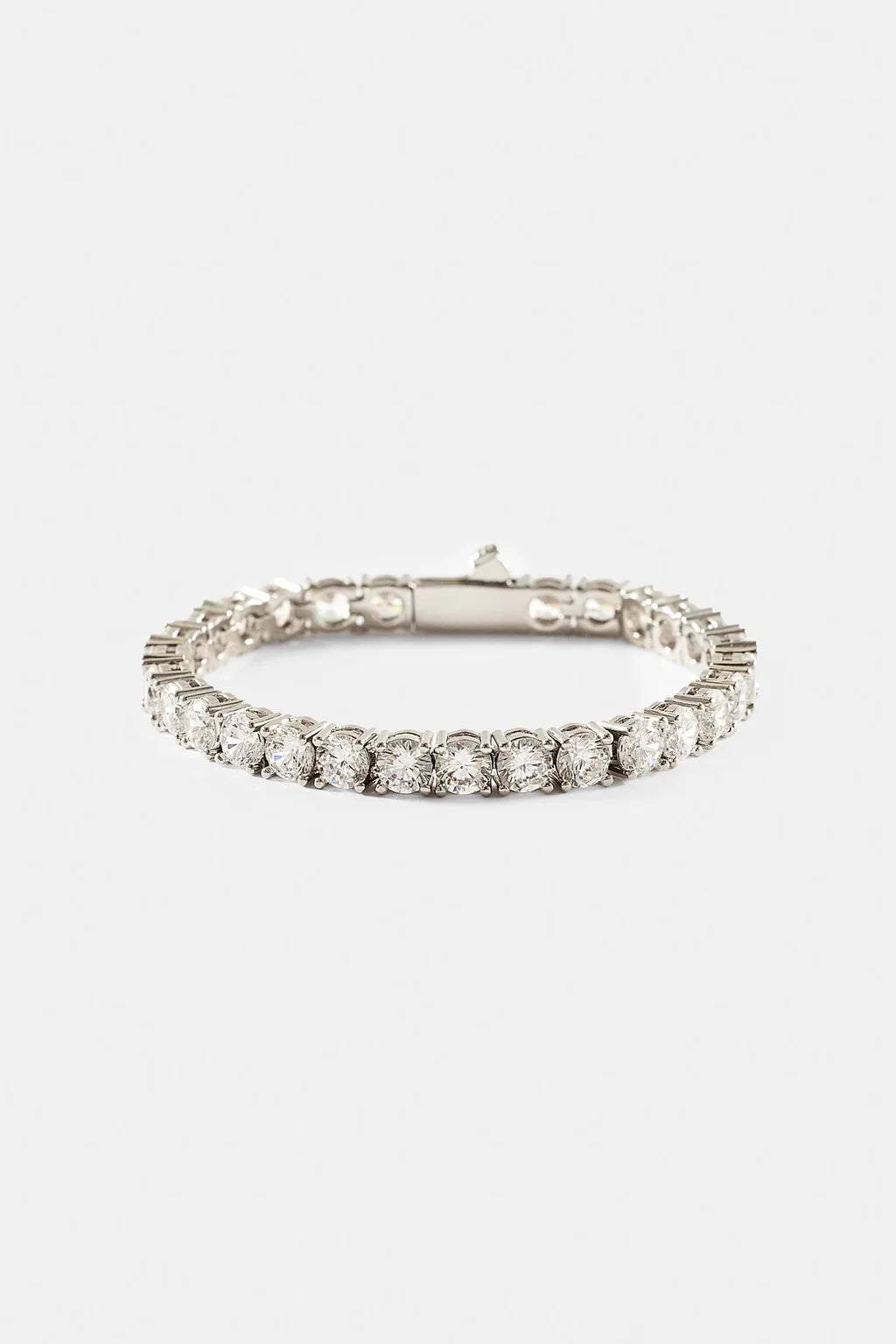 Womens Tennis Chain & Tennis Bracelet Set - 5mm - White