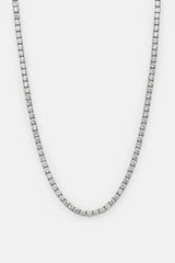 Womens Tennis Chain & Tennis Bracelet Set - 5mm - White