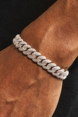 Iced Cuban Bracelet - 8mm - White