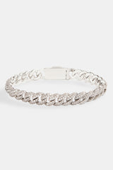 8mm Iced cuban bracelet on white background