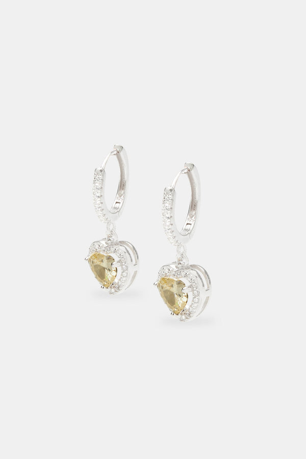 Lemon Heart Drop Earrings - 25mm