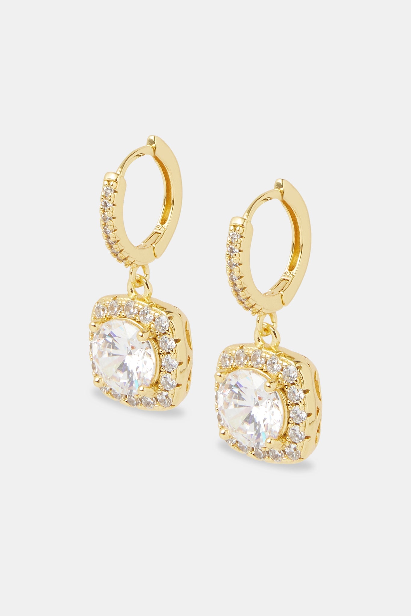 Square Drop Earrings - Gold