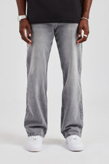 Mens Relaxed Fit Jeans - Washed Grey