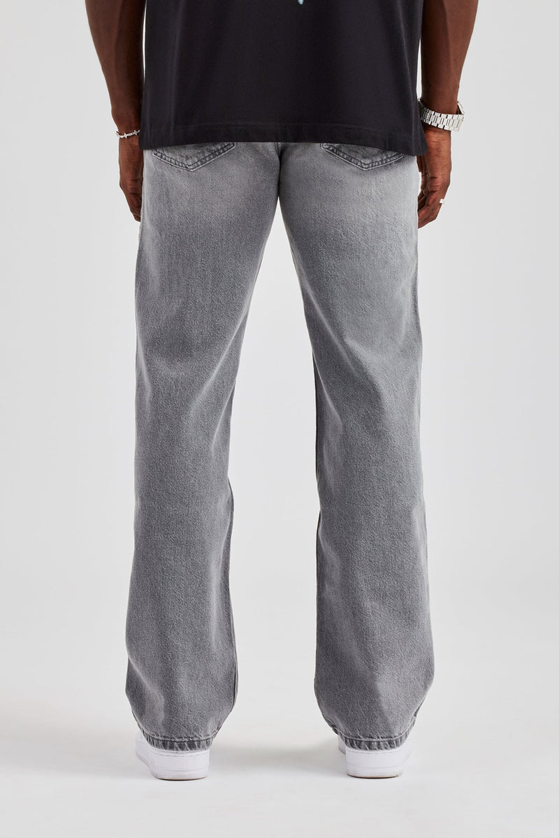 Mens Relaxed Fit Jeans - Washed Grey