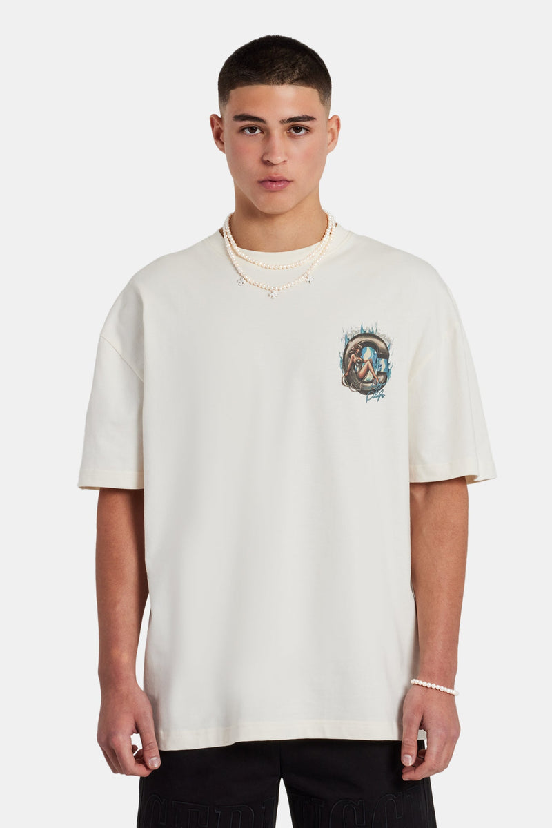 Washed C Graphic Oversized T-Shirt - Off White