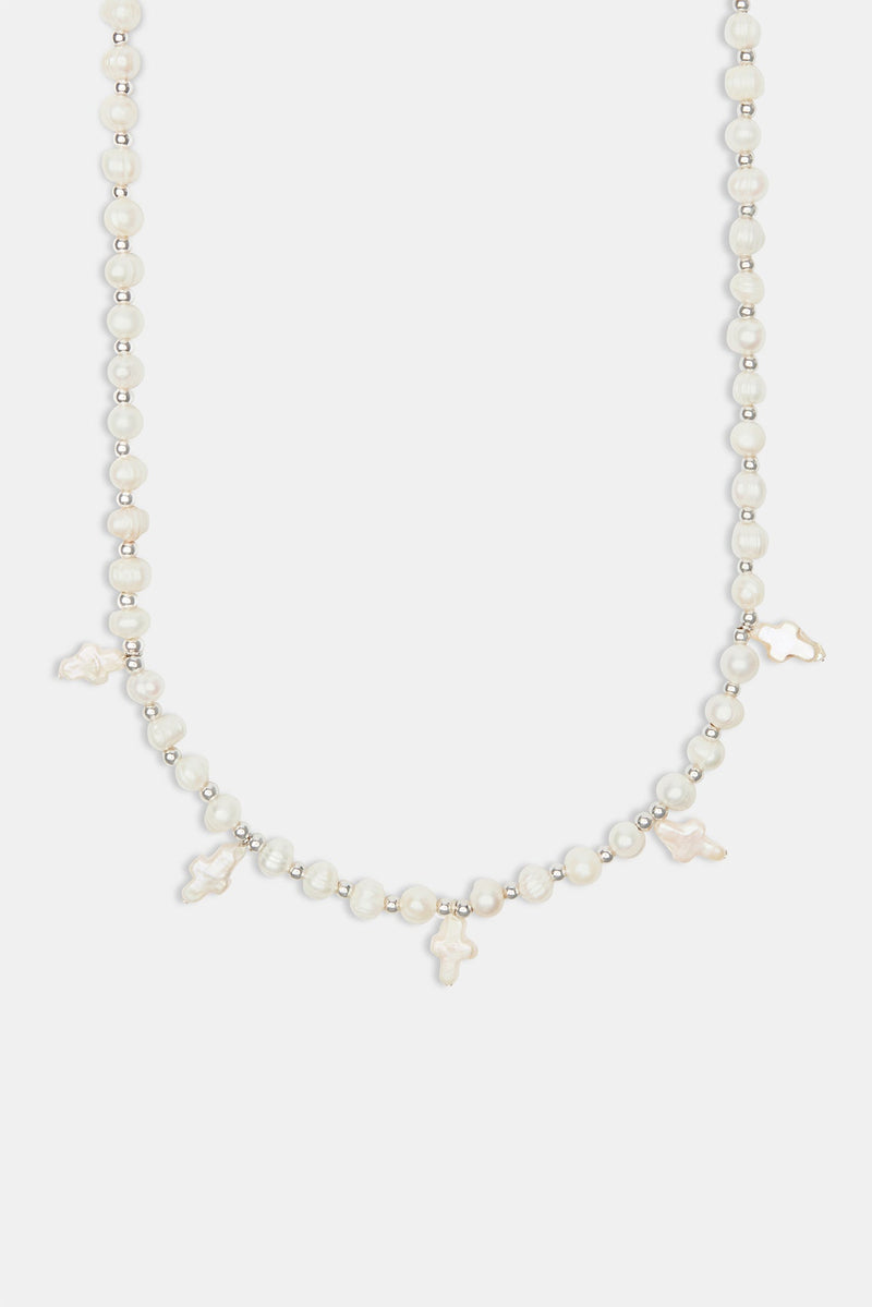 Freshwater Pearl Cross Necklace