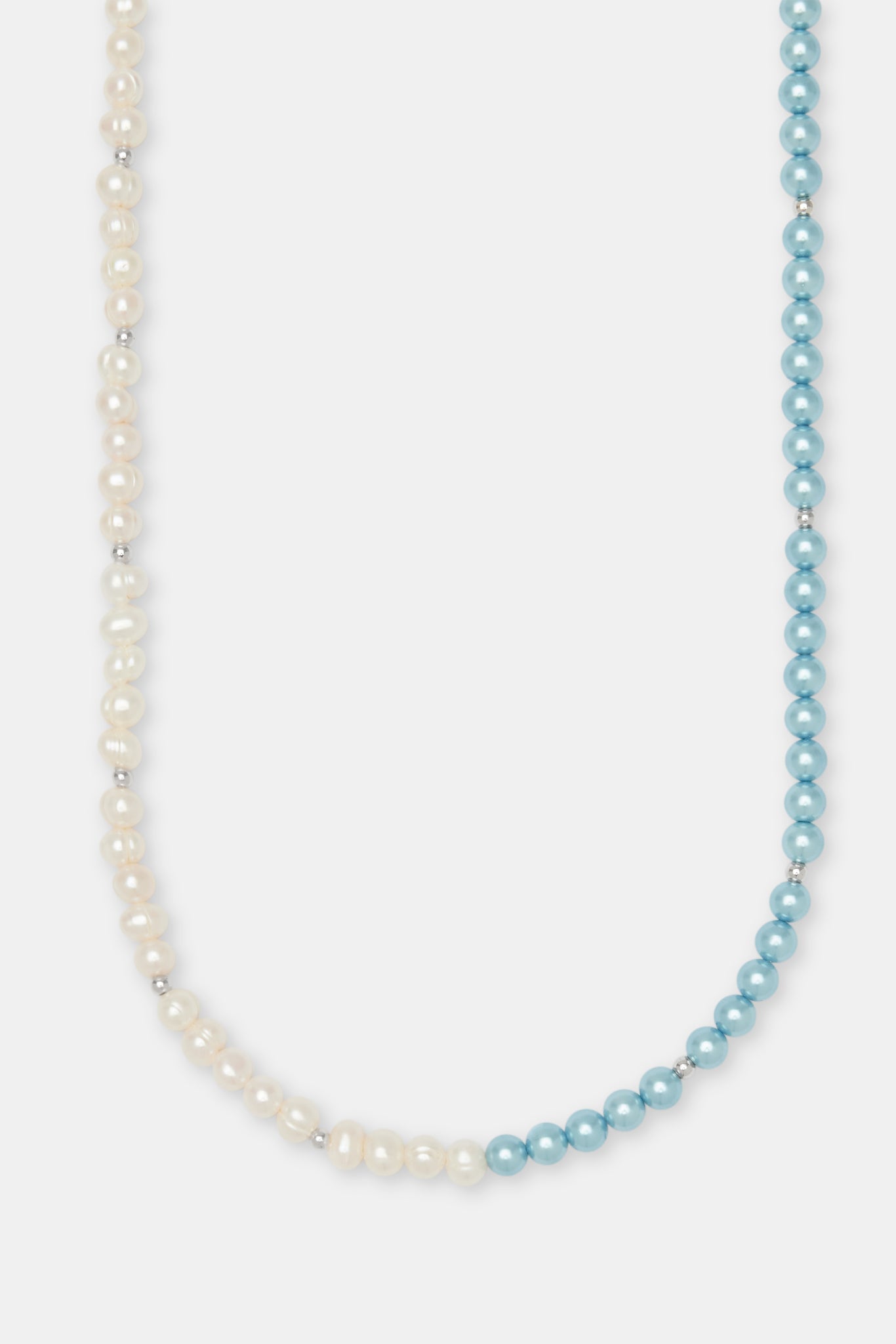 Freshwater Pearl & Blue Pearl Necklace - 6mm