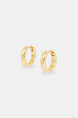 Pyramid Hoop Earrings - Gold