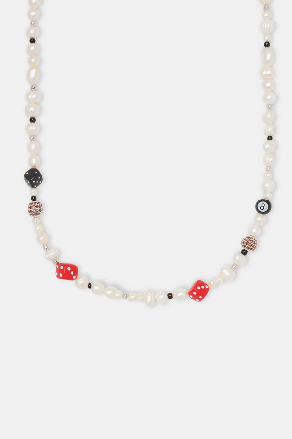 Freshwater Pearl Black Motif Necklace