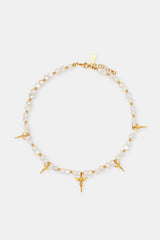 Cherub Motif Freshwater Pearl Necklace - 6mm