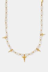 Cherub Motif Freshwater Pearl Necklace - 6mm