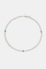 Freshwater Pearl Blue Motif Necklace