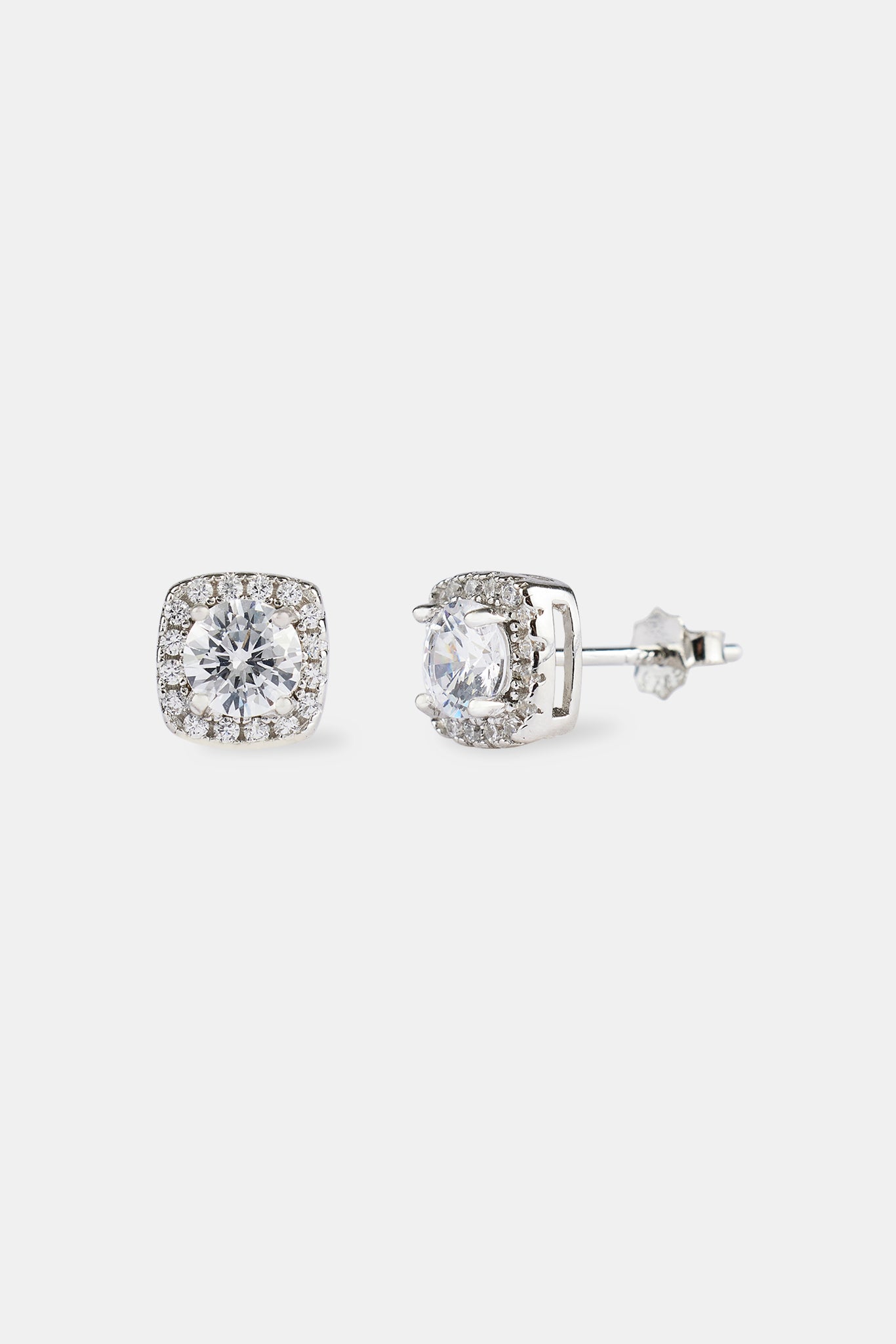 7mm Iced Cluster Stud Earrings
