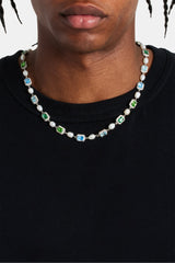 Multi Colour Blue Gemstone Freshwater Pearl Necklace