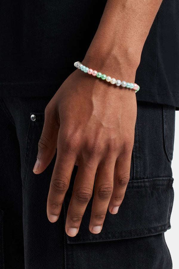 Multi Colour Freshwater Pearl Bracelet - 6mm