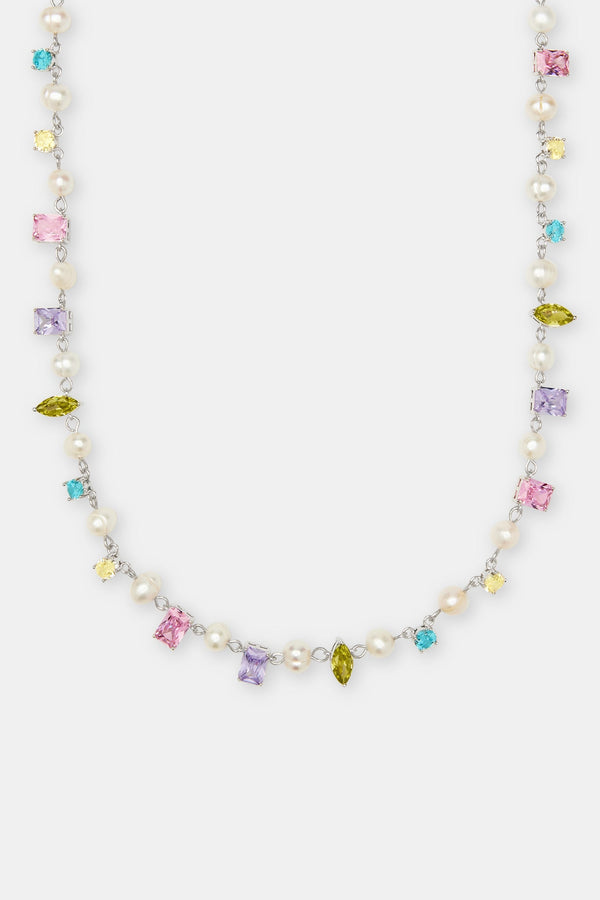 Freshwater Pearl Mixed Shape Gemstone Necklace