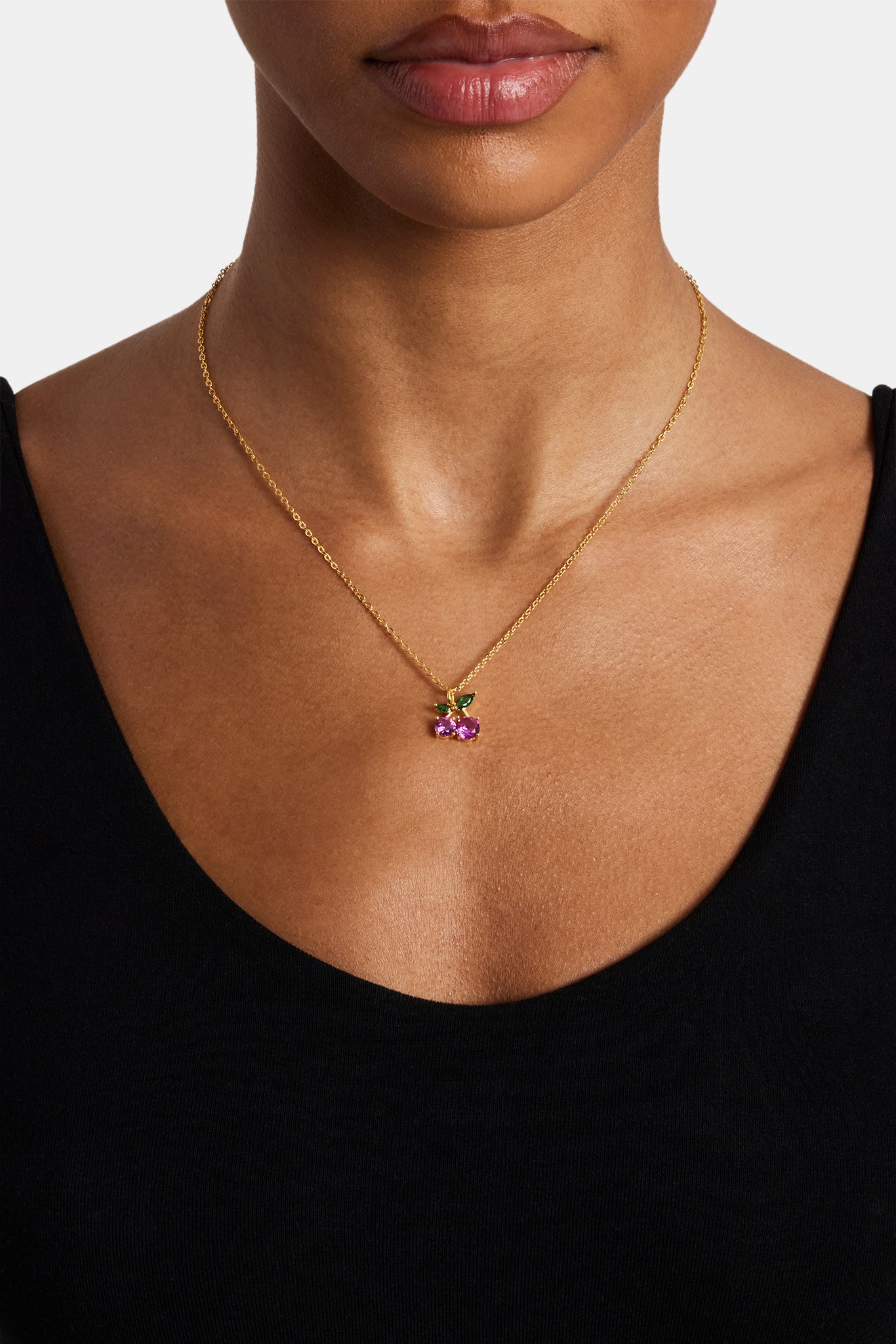 Iced Pink Cherry Necklace | Womens Necklaces | Shop Iced Necklaces
