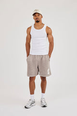 Mens C Knitted Relaxed Short - Stone