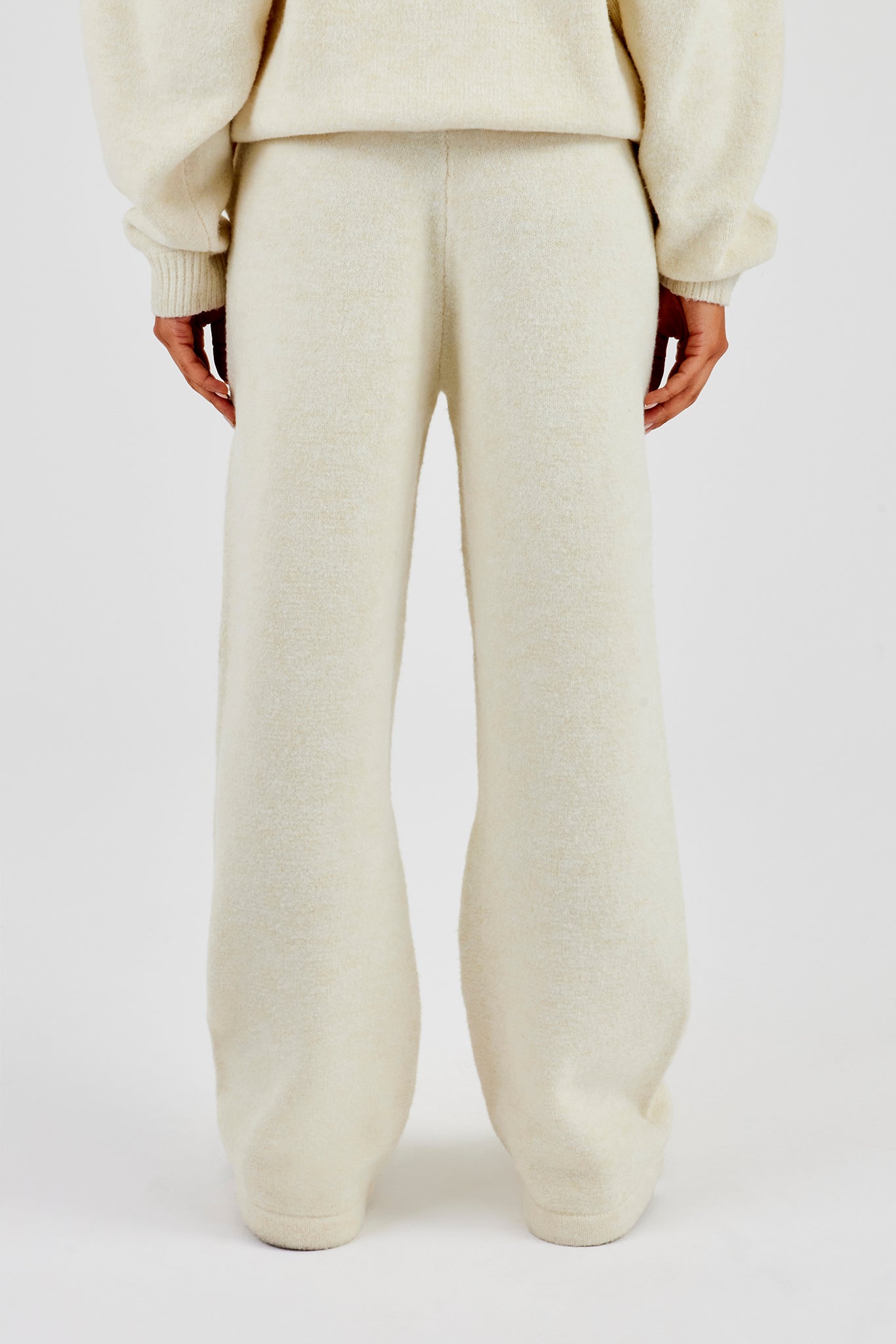 Wide Leg Knitted Jogger - Butter Yellow