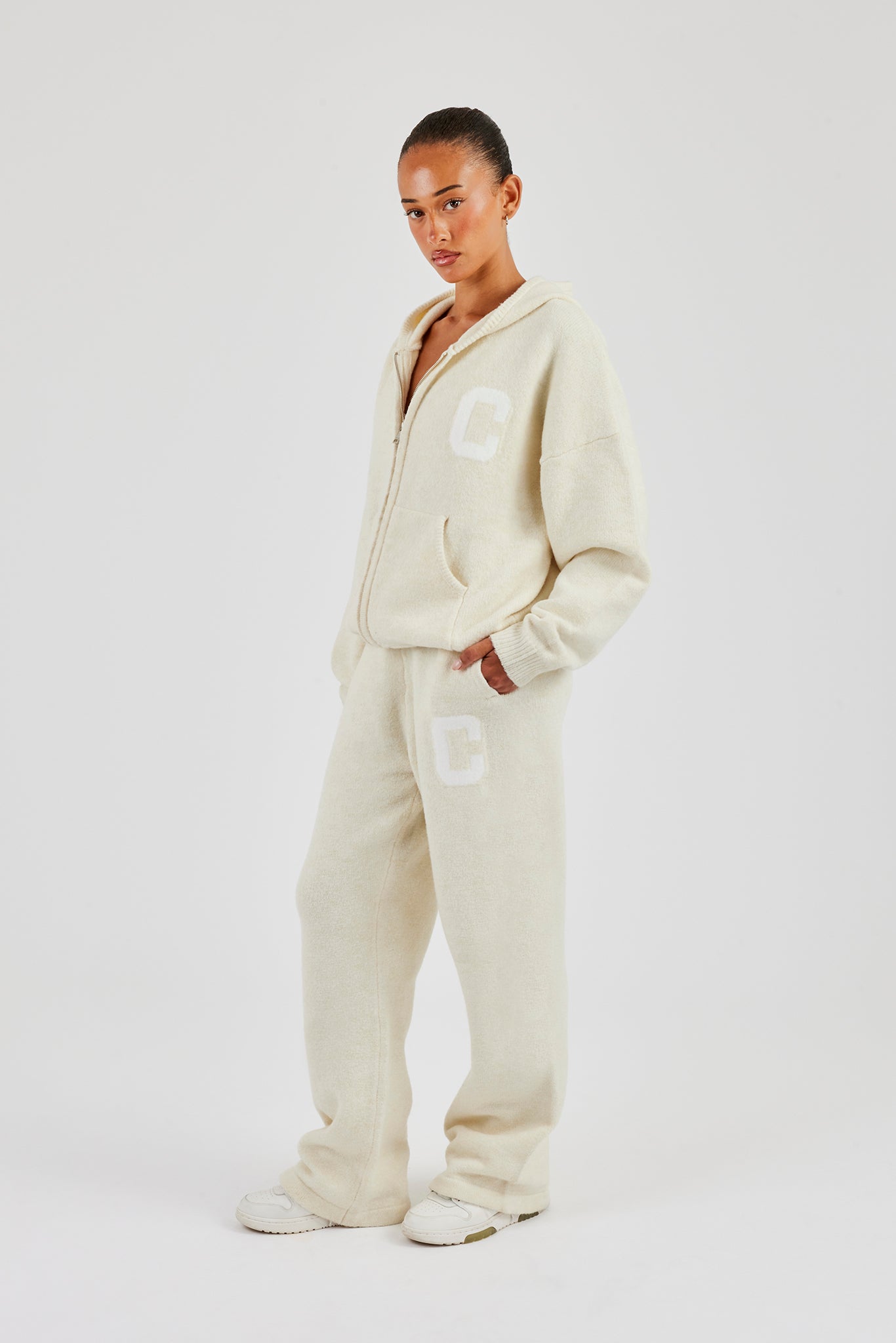 Wide Leg Knitted Jogger - Butter Yellow