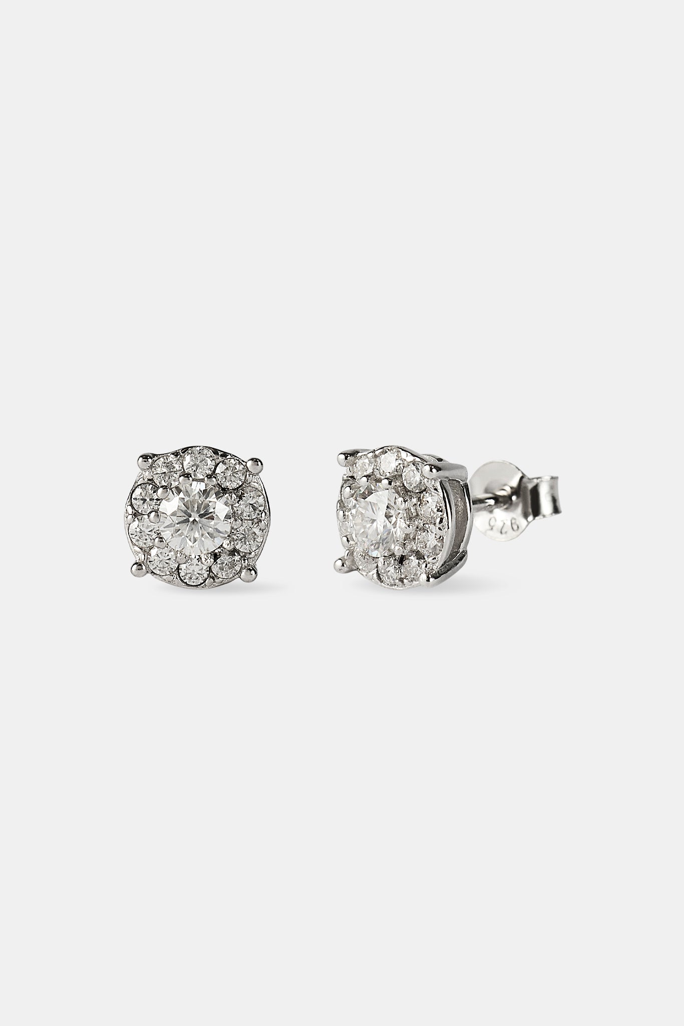 Moissanite Cluster Stud Earrings - 5.5mm - White