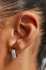 Moissanite Pave Huggie Earrings - 12mm