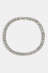 3 Sided Tennis Bracelet - 5mm - White