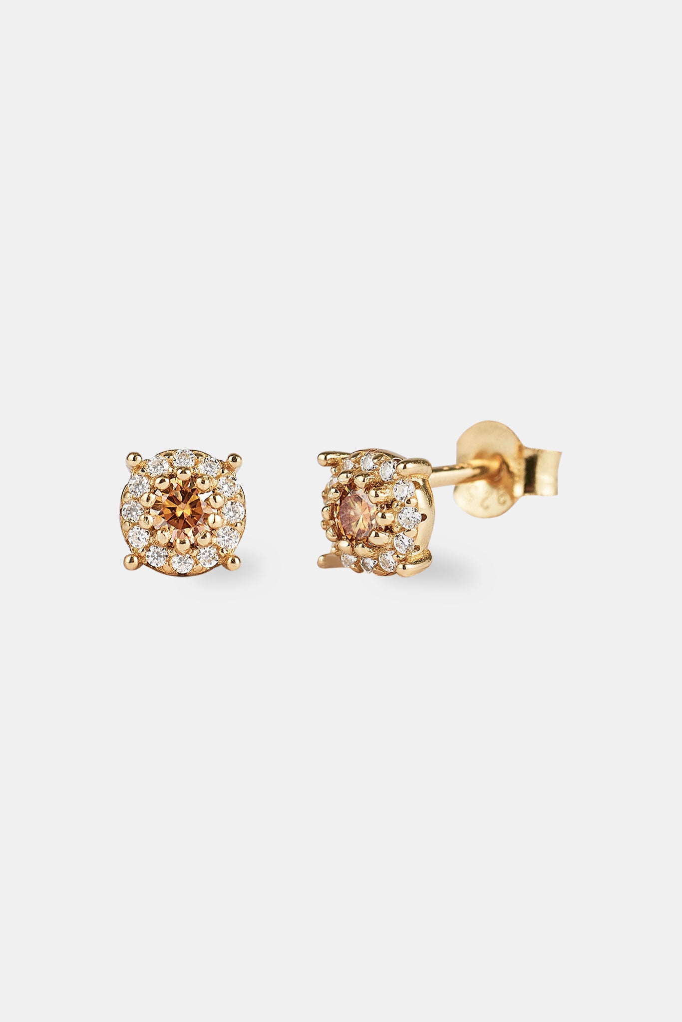 Moissanite Champagne Cluster Stud Earrings - 5.5mm