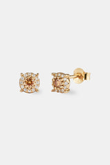 Moissanite Champagne Cluster Stud Earrings - 5.5mm