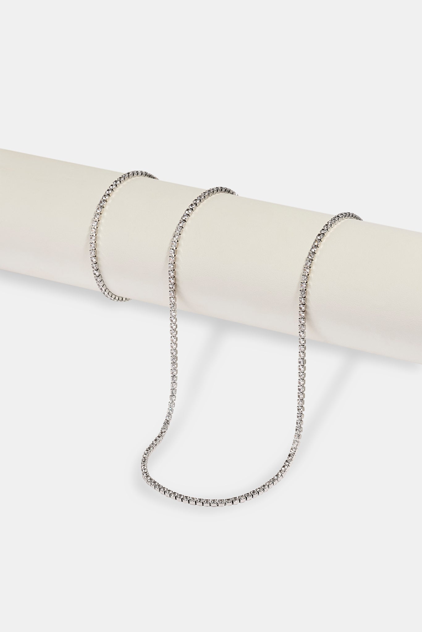 Micro Tennis Chain & Bracelet - White