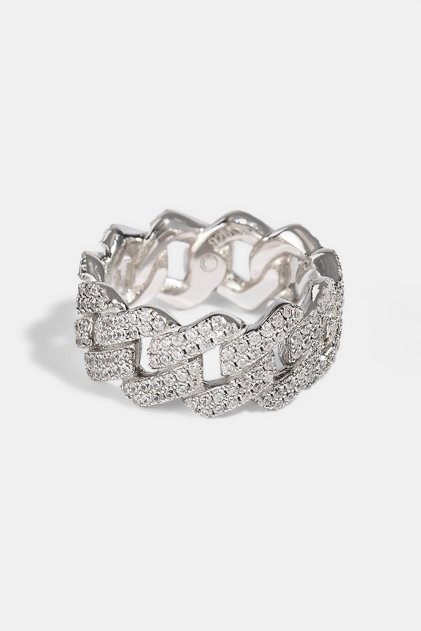 Prong Cuban Ring - 10mm - White