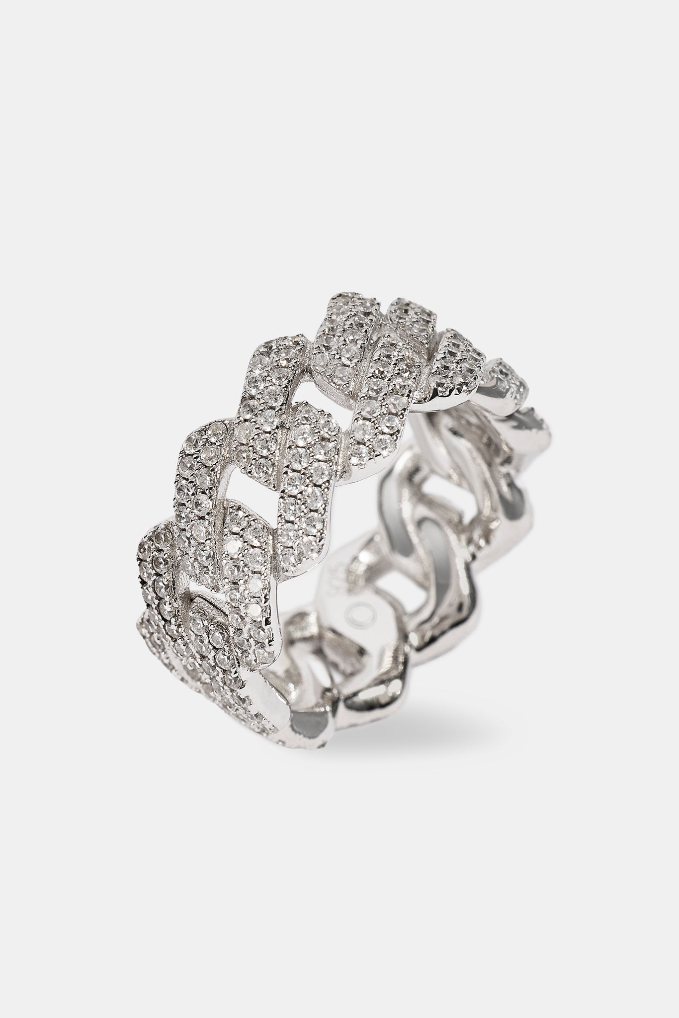 Prong Cuban Ring - 10mm - White