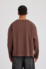 Washed Long Sleeve T-Shirt - Chocolate