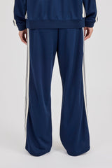 Womens Poly Smooth Taping Track Pant - Navy Blue