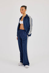 Womens Regular Poly Smooth Taping Tracksuit - Navy Blue
