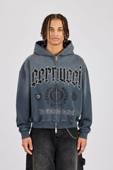 Washed Rio Grande do Sul Zip Hoodie - Charcoal