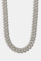 Iced Prong Cuban Chain - 19mm - White