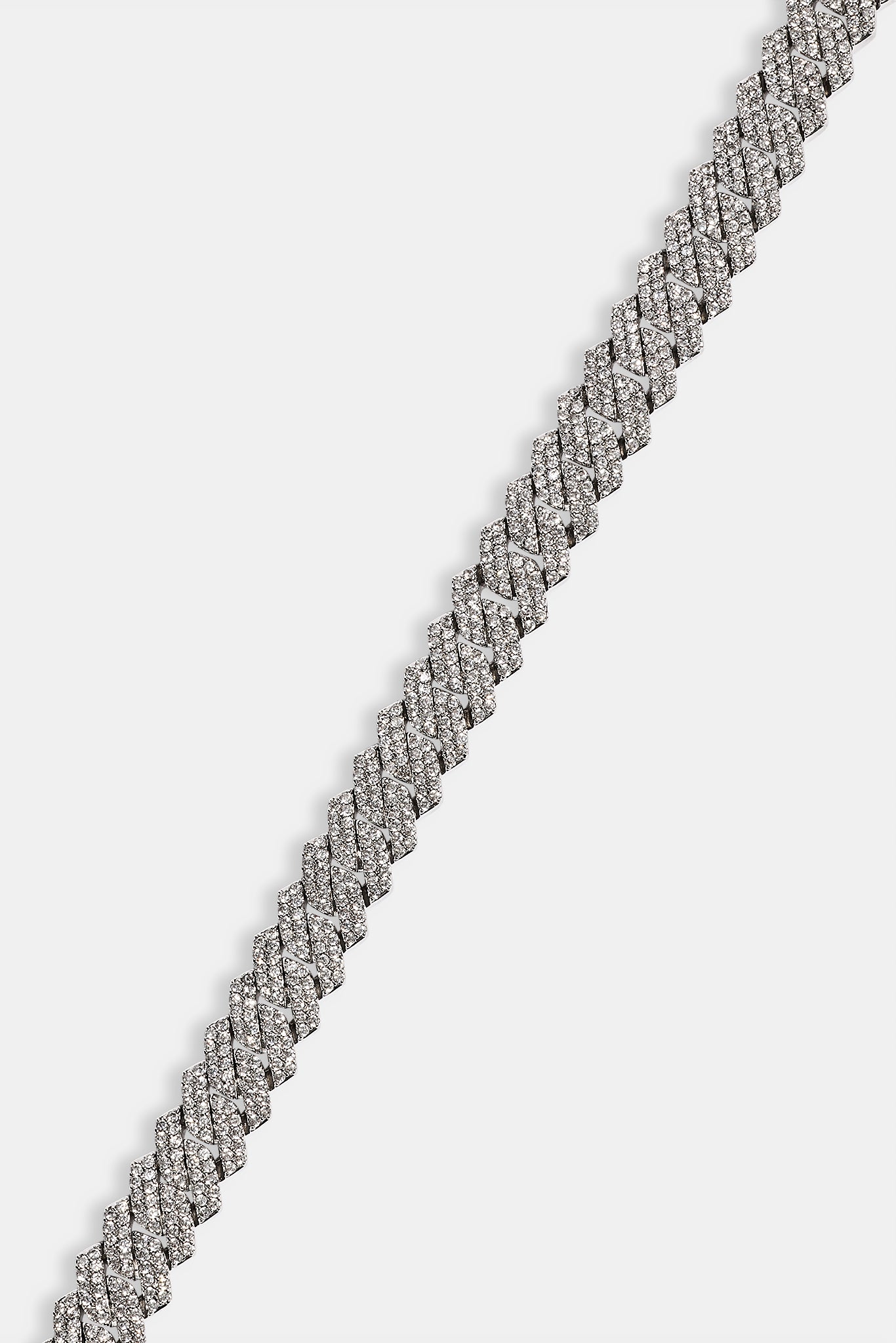 Iced Prong Cuban Chain - 8mm - White