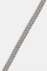 Iced Prong Cuban Chain - 8mm - White