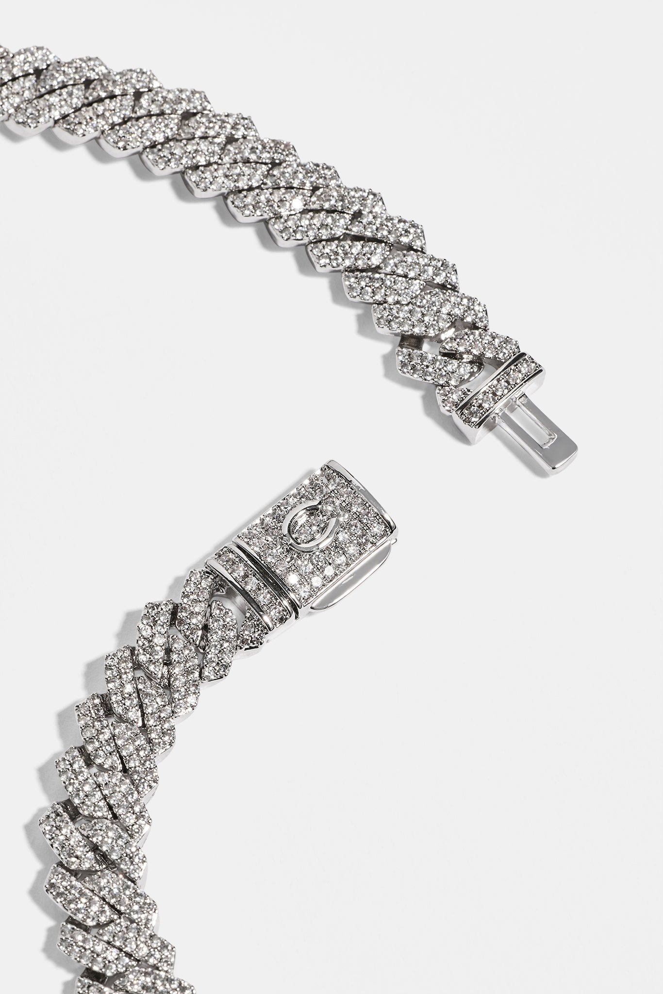 Iced Prong Cuban Chain - 8mm - White