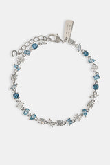 Blue & Clear Mixed Shape Gemstone Bracelet - 5mm - White