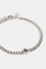 Black Enamel Motif Miami Cuban Bracelet - 8mm