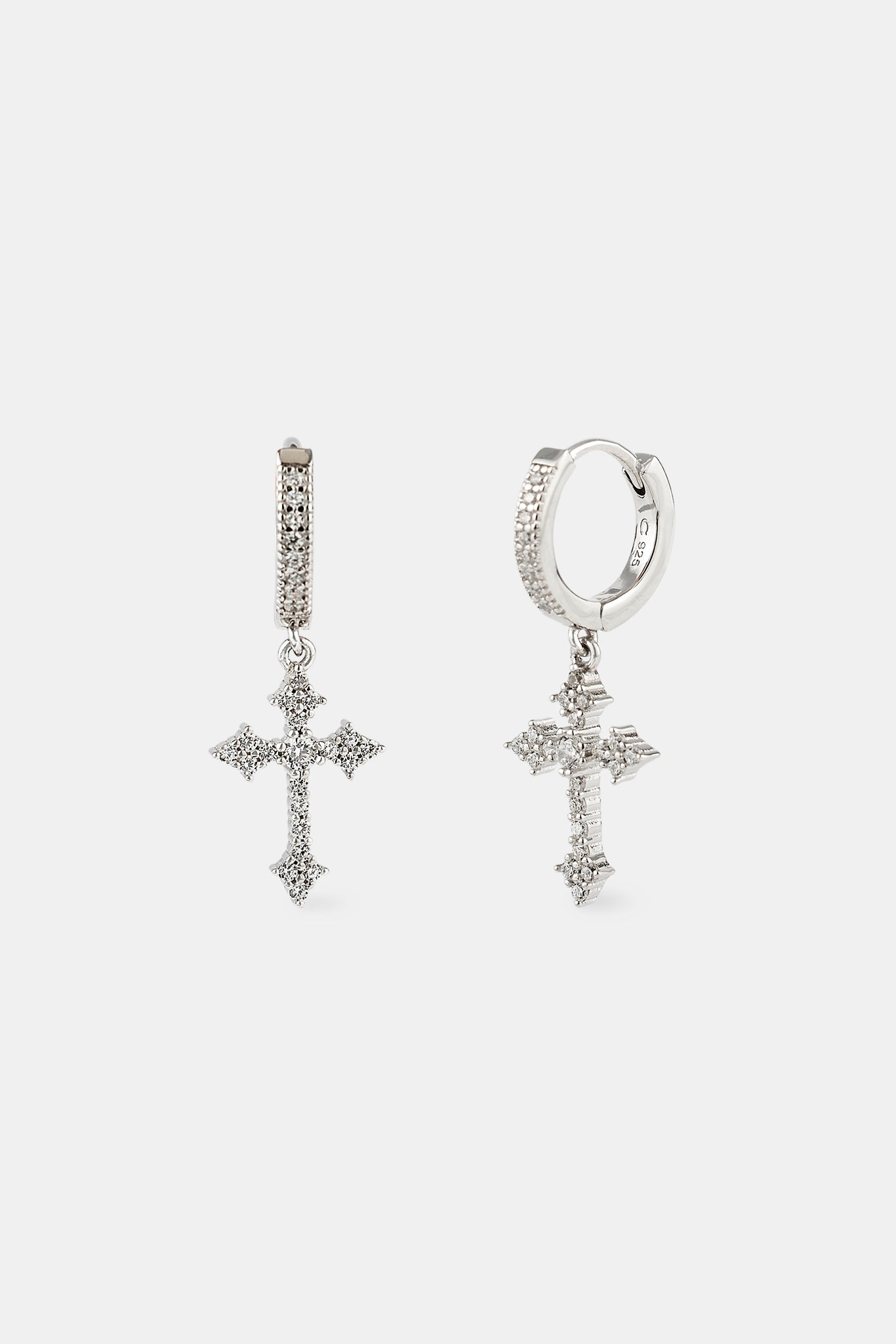 15mm Iced CZ Celtic Cross Drop Earrings | Mens Earrings | Shop