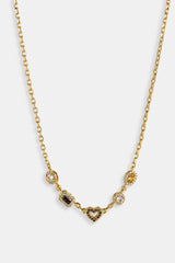 Chocolate Heart Multi Gemstone Necklace - 6mm