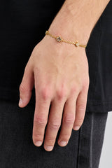 Chocolate Micro Motif Rolo Bracelet - Gold