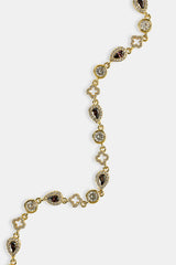 Chocolate Motif & Gemstone Chain - 6mm - Gold