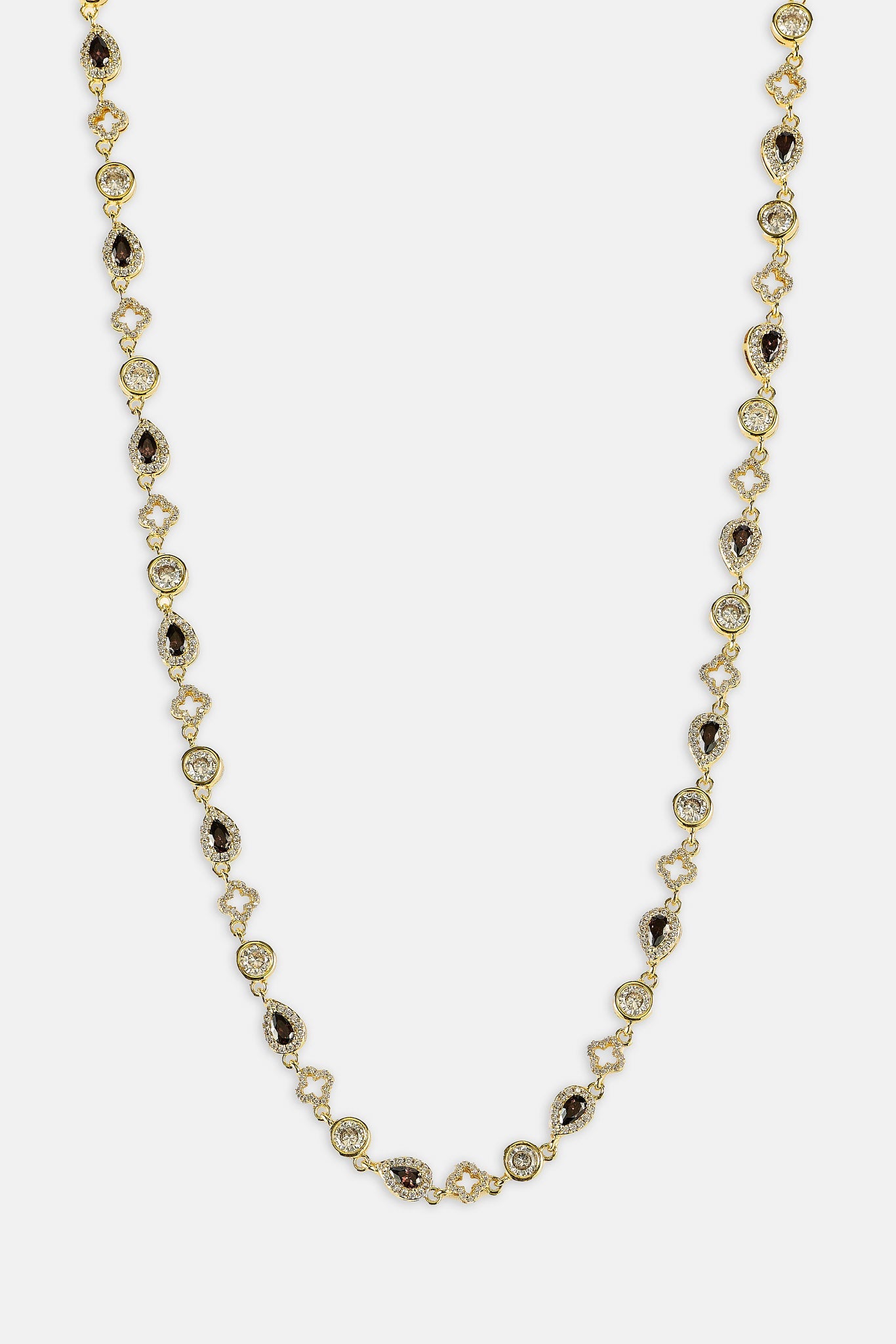 Chocolate Motif & Gemstone Chain - 6mm - Gold